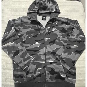 Nike Black and Gray Camo Hoodie